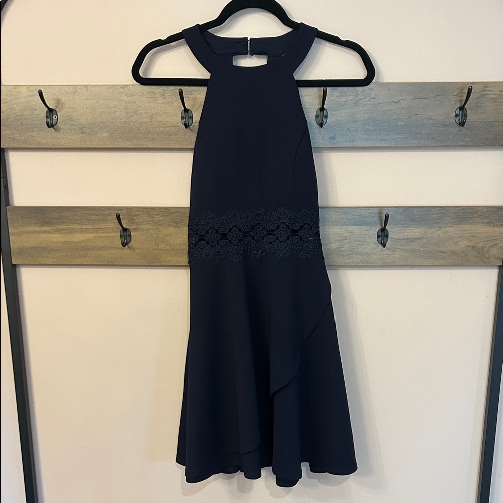 Elegant Navy My Michelle Brand Halter Dress